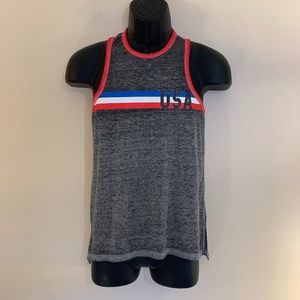 Modern Lux Burnout Racer Back Tank Top XS 53% cotton / 47% polyester translucent